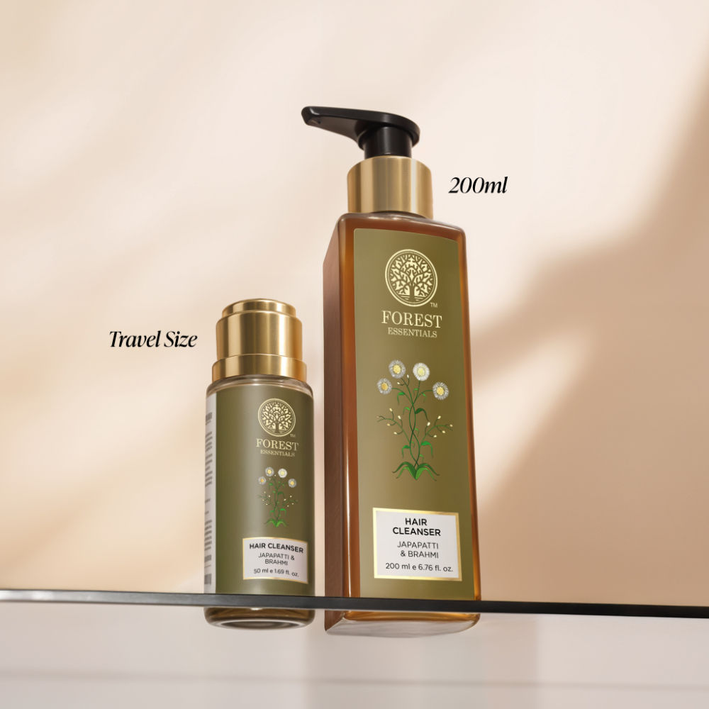 Forest Essentials Hair Cleanser Japapatti & Brahmi - Ayurvedic Anti Frizz Shampoo Sulphate Free, 200ml