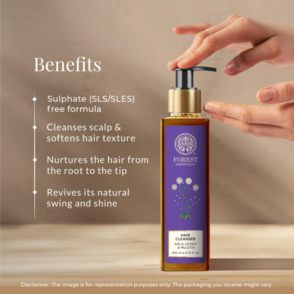 Forest Essentials Hair Cleanser Amla Honey & Mulethi - Ayurvedic Shampoo For Dry Hair Sulphate Free, 200ml
