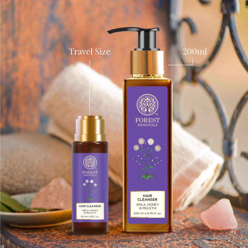 Forest Essentials Hair Cleanser Amla Honey & Mulethi - Ayurvedic Shampoo For Dry Hair Sulphate Free, 200ml