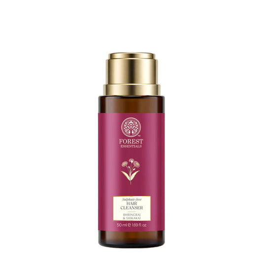 Forest Essentials Hair Cleanser Bhringraj & Shikakai - Ayurvedic Anti Dandruff Shampoo Sulphate Free, 50ml, Buy from Indicrest
