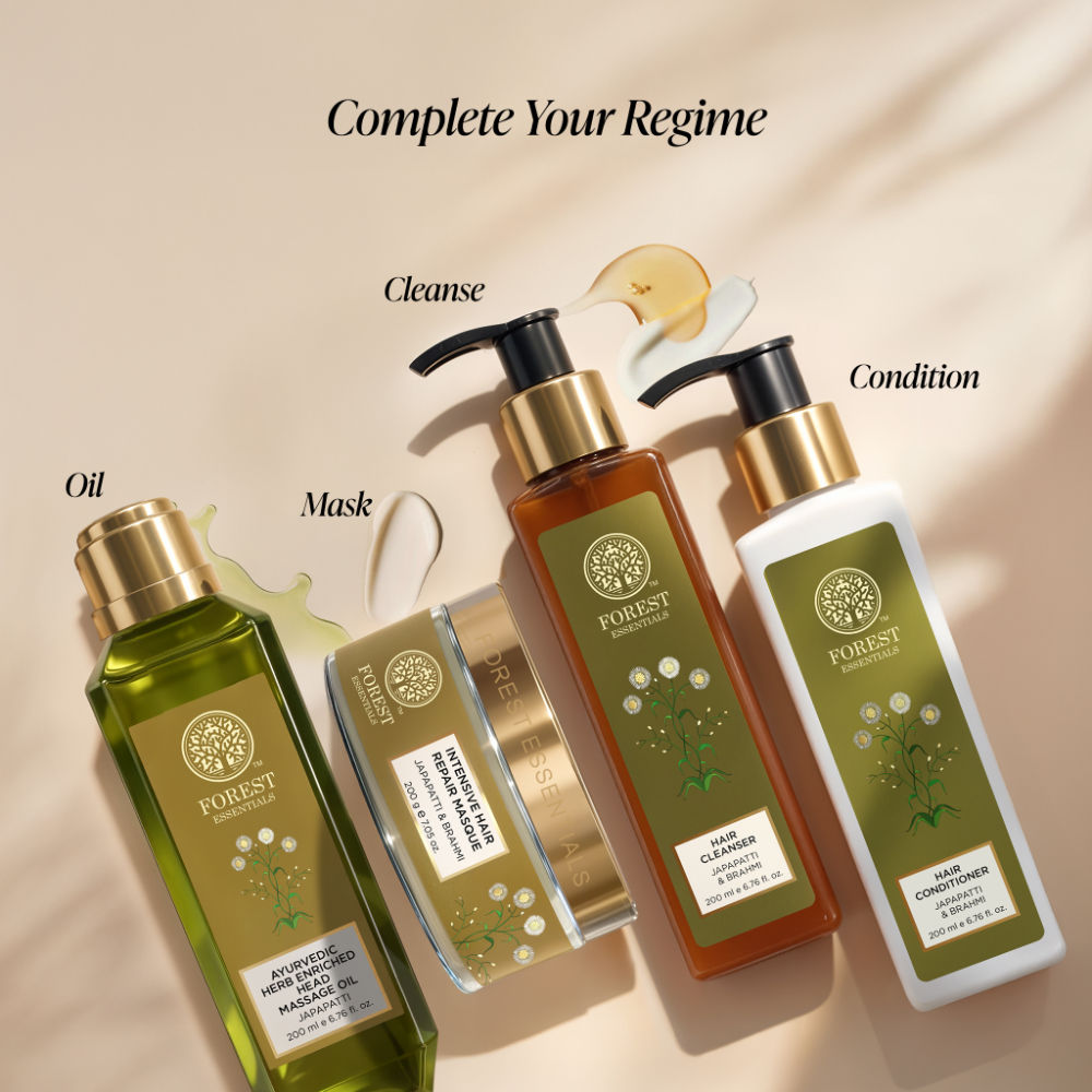 Forest Essentials Hair Cleanser Japapatti & Brahmi - Ayurvedic Anti Frizz Shampoo - Sulphate Free, 50ml