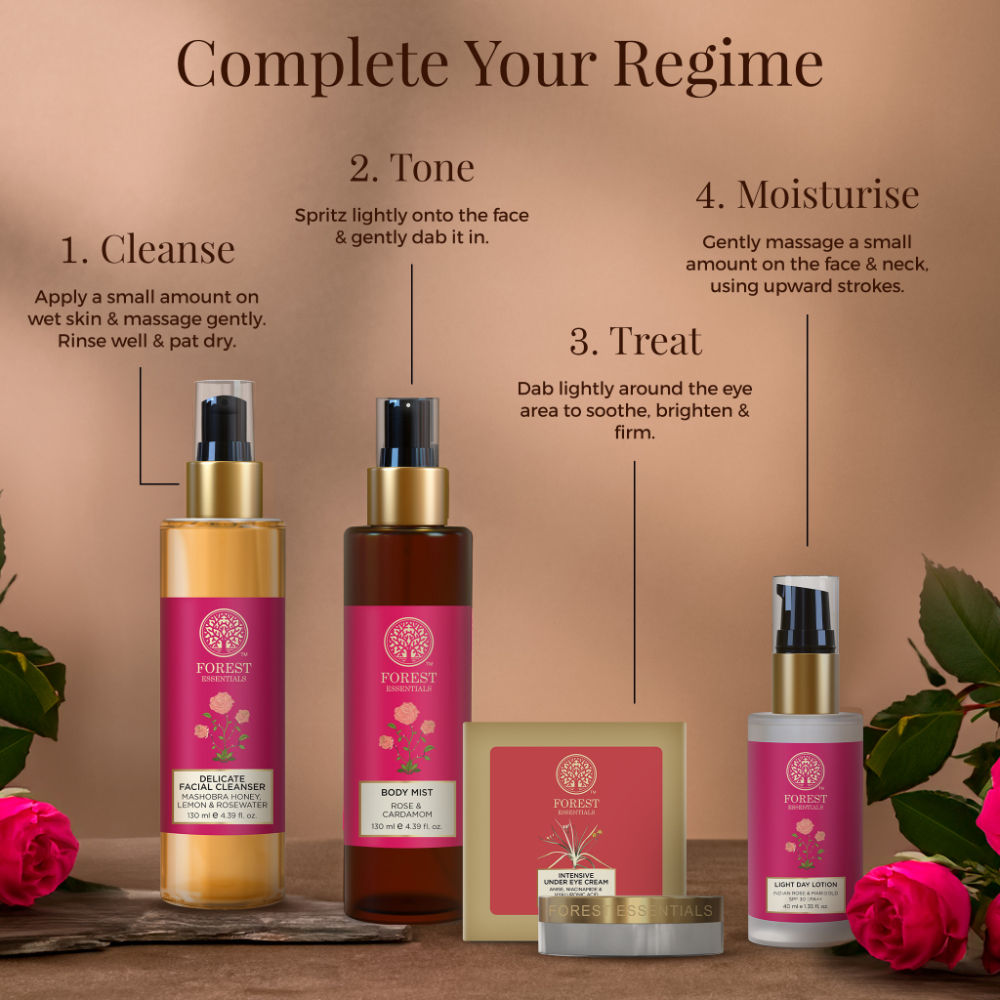 Forest Essentials Facial Tonic Mist with Pure Rosewater - Toner - Hydrates & Minimises Pores, 130ml