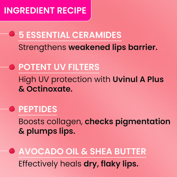 Dot & Key Ceramide + Peptide Lip Balm SPF 50 PA+++, Plush Pink