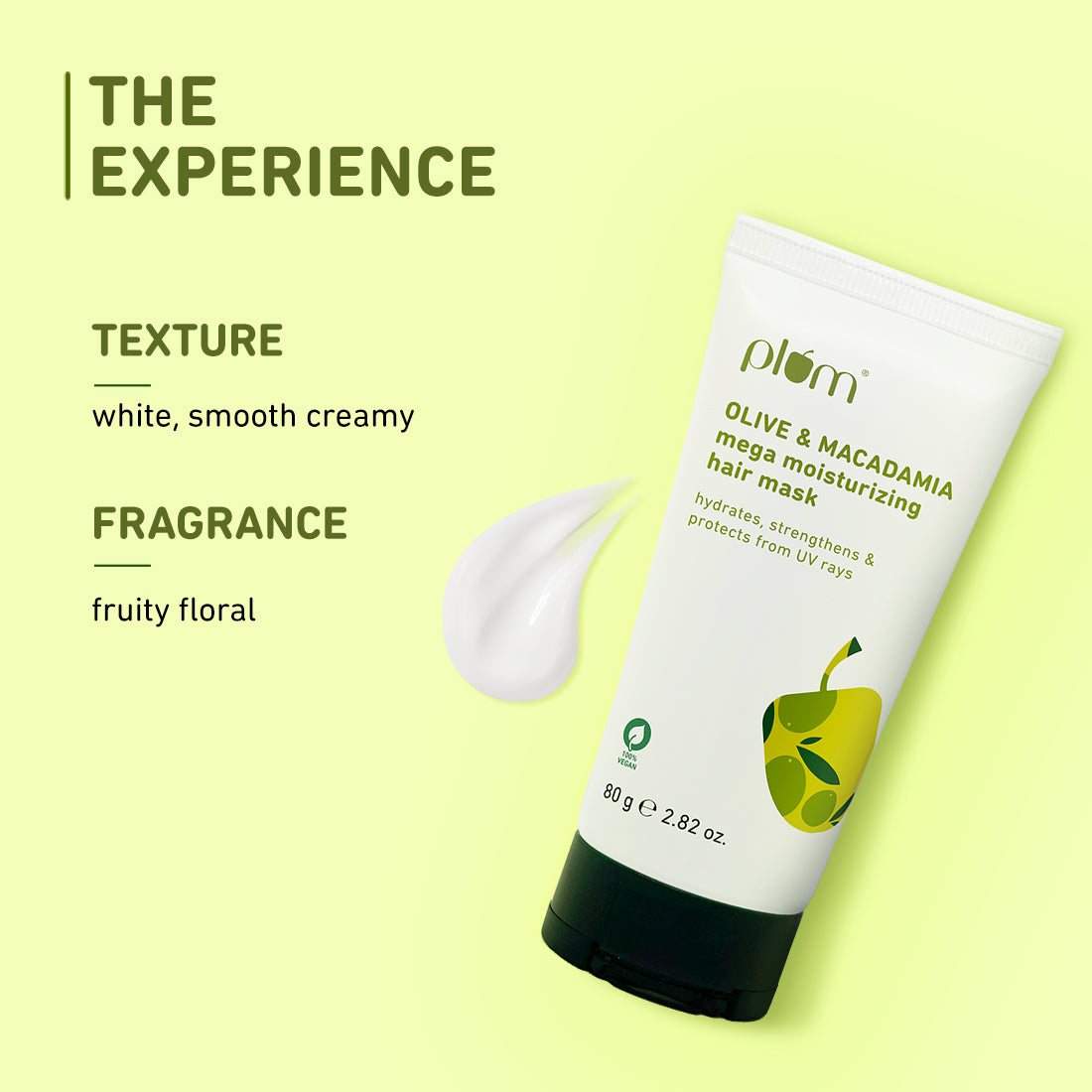 Plum Olive & Macadamia Mega Moisturizing Hair Mask | Repairs Damage | Smoothens Hair, 250g