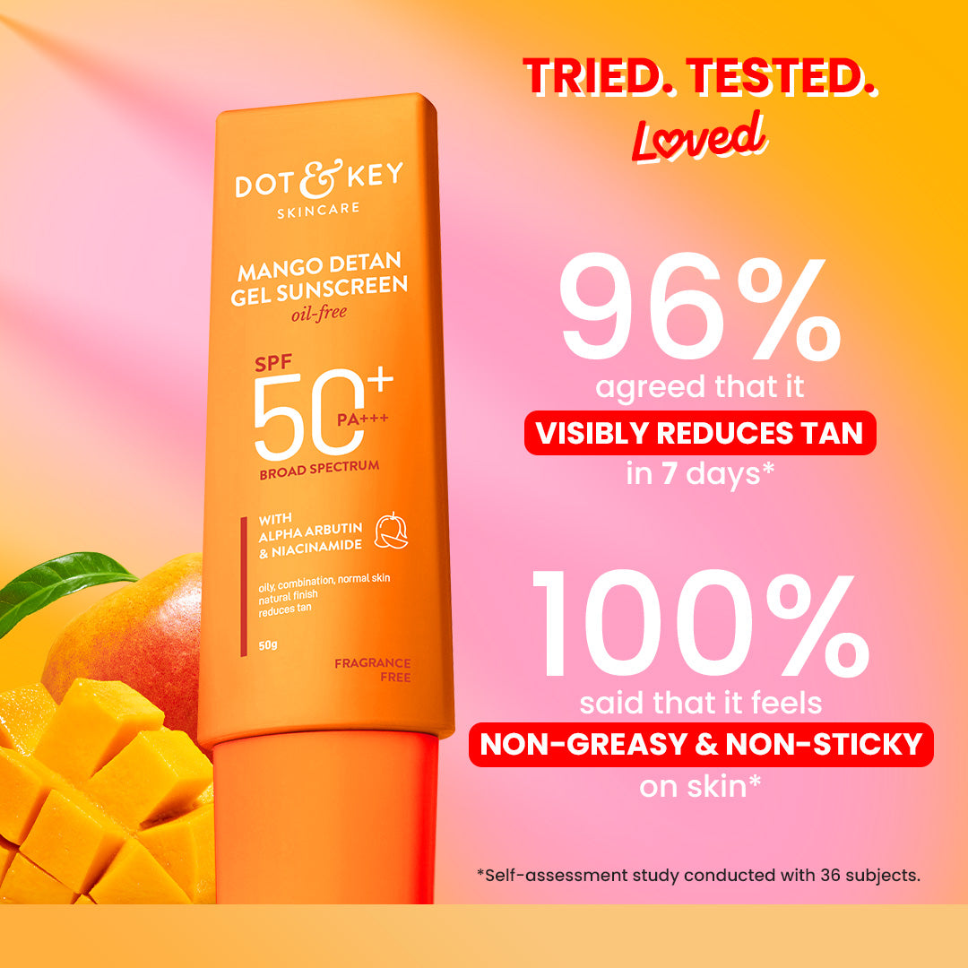 Dot & Key Mango + Detan Gel Sunscreen (Oil Free) SPF 50+ PA+++, 50g
