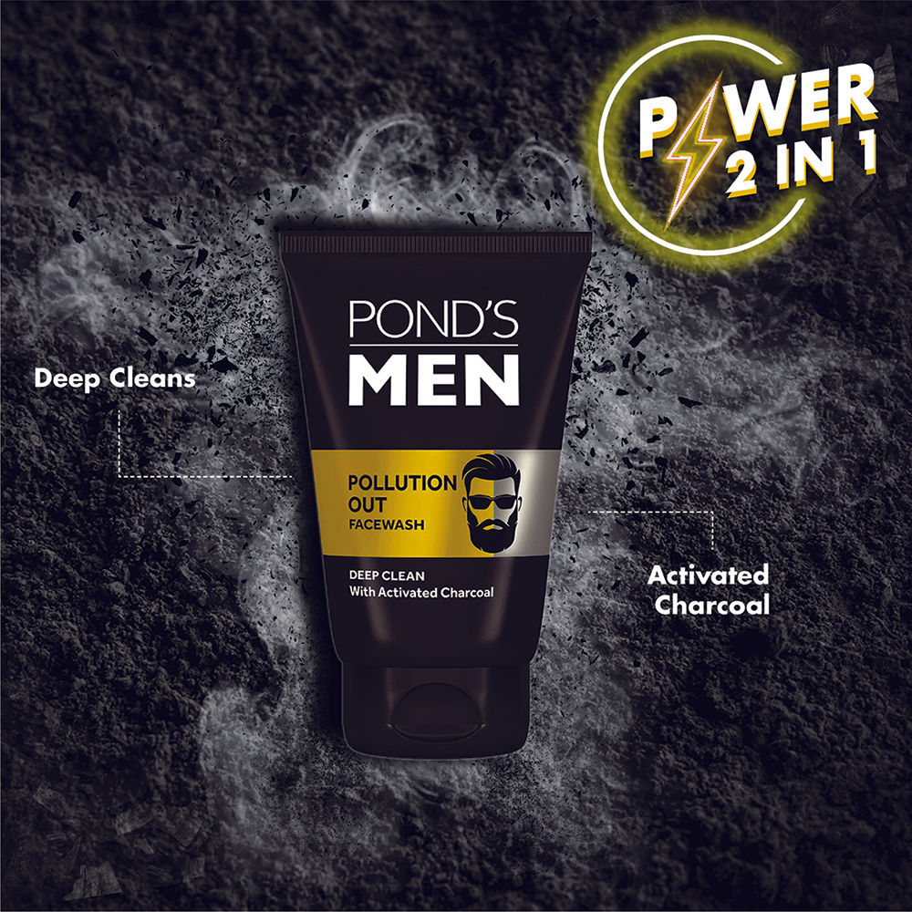 Pond’s Men Pollution Out Facewash Deep Cleanses With Activated Charcoal, 50g Buy at Indicrest Image 4