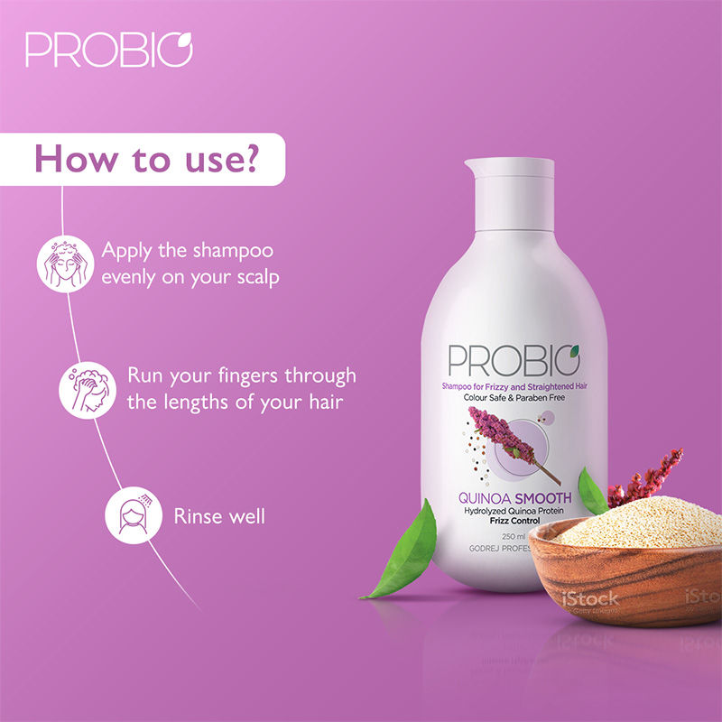 Godrej Professional Probio Quinoa Smooth Shampoo, 250ml Buy at Indicrest Image 4