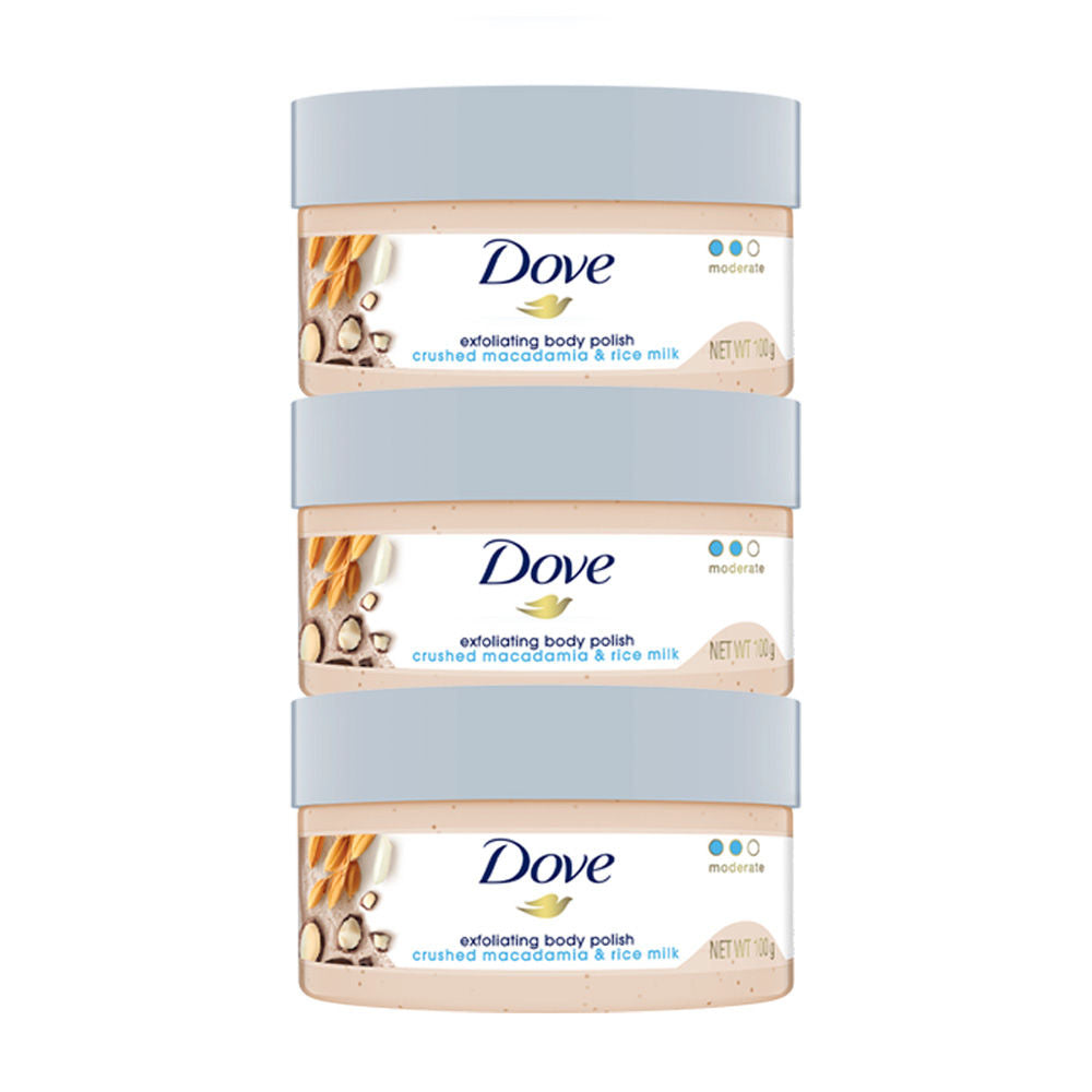 Dove Exfoliating Body Polish - Crushed Macadamia & Rice Milk (Pack of 3), 300g Buy at Indicrest Image 8