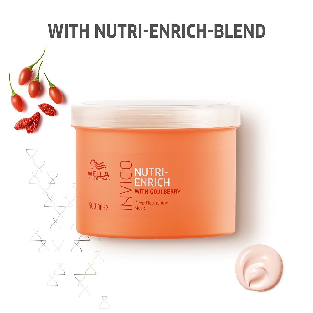 Wella Professionals Invigo Nutri Enrich Hair Mask For Dry, Frizzy & Damaged Hair With Goji Berry, 500ml Buy at Indicrest Image 3
