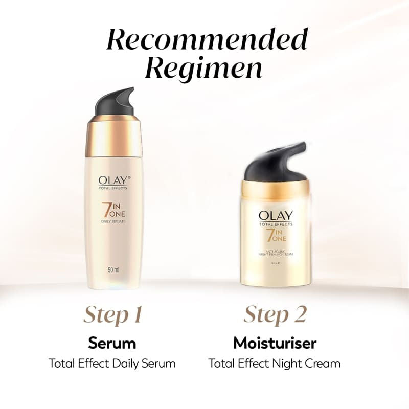Olay Total Effects Night Cream, Fights 7 Signs Of Ageing With Niacimide And Green Tea Extracts, 50g Buy at Indicrest Image 10
