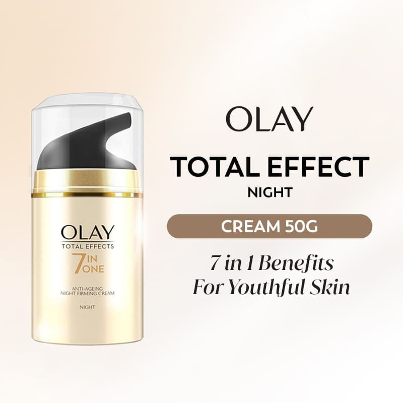 Olay Total Effects Night Cream, Fights 7 Signs Of Ageing With Niacimide And Green Tea Extracts, 50g Buy at Indicrest Image 2