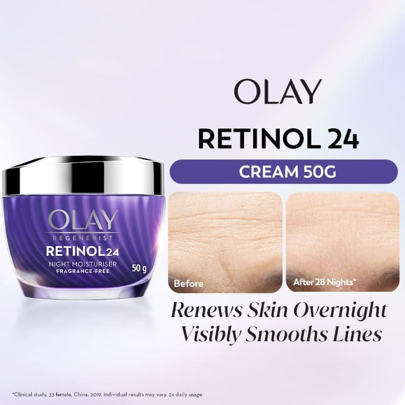 Olay Retinol Anti Ageing Night Moisturiser For Youthful Looking Skin, No Irritation, Fragrance Free, 50g Buy at Indicrest Image 2