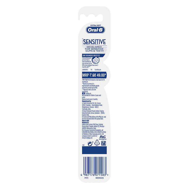 Oral-B Sensitive Teeth & Gums Pro Clean Extra Soft Toothbrush Buy at Indicrest