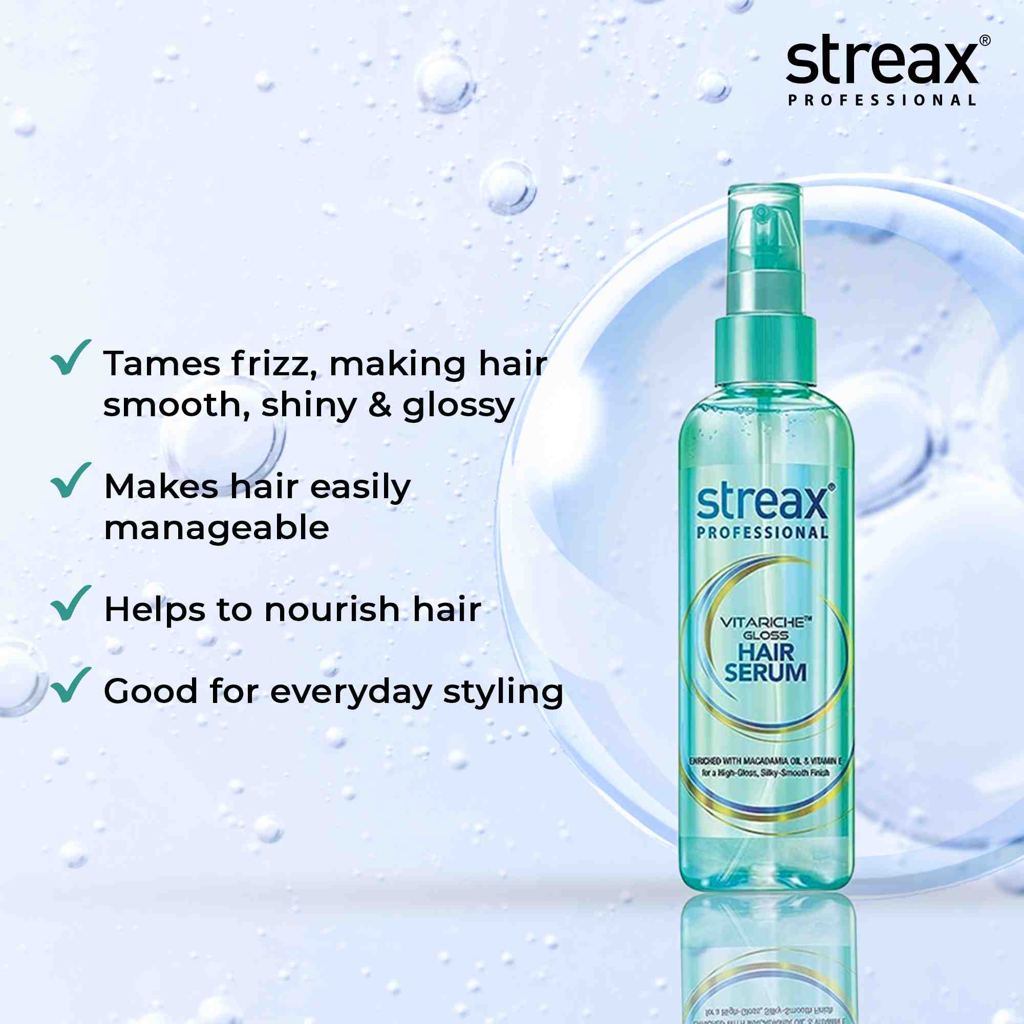 Streax Professional Vitariche Gloss Hair Serum, 200ml Buy at Indicrest Image 3