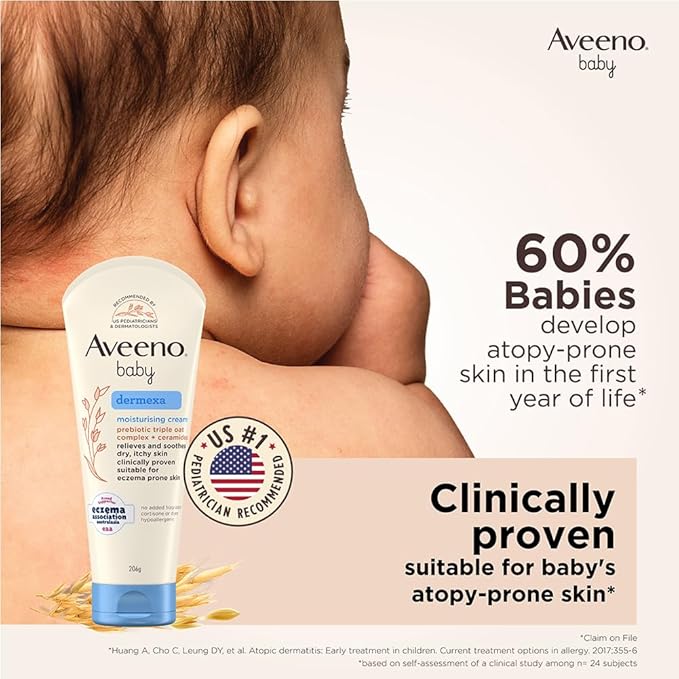 Aveeno Baby Dermexa Moisturizing Cream, 100g | Gentle Baby Moisturiser