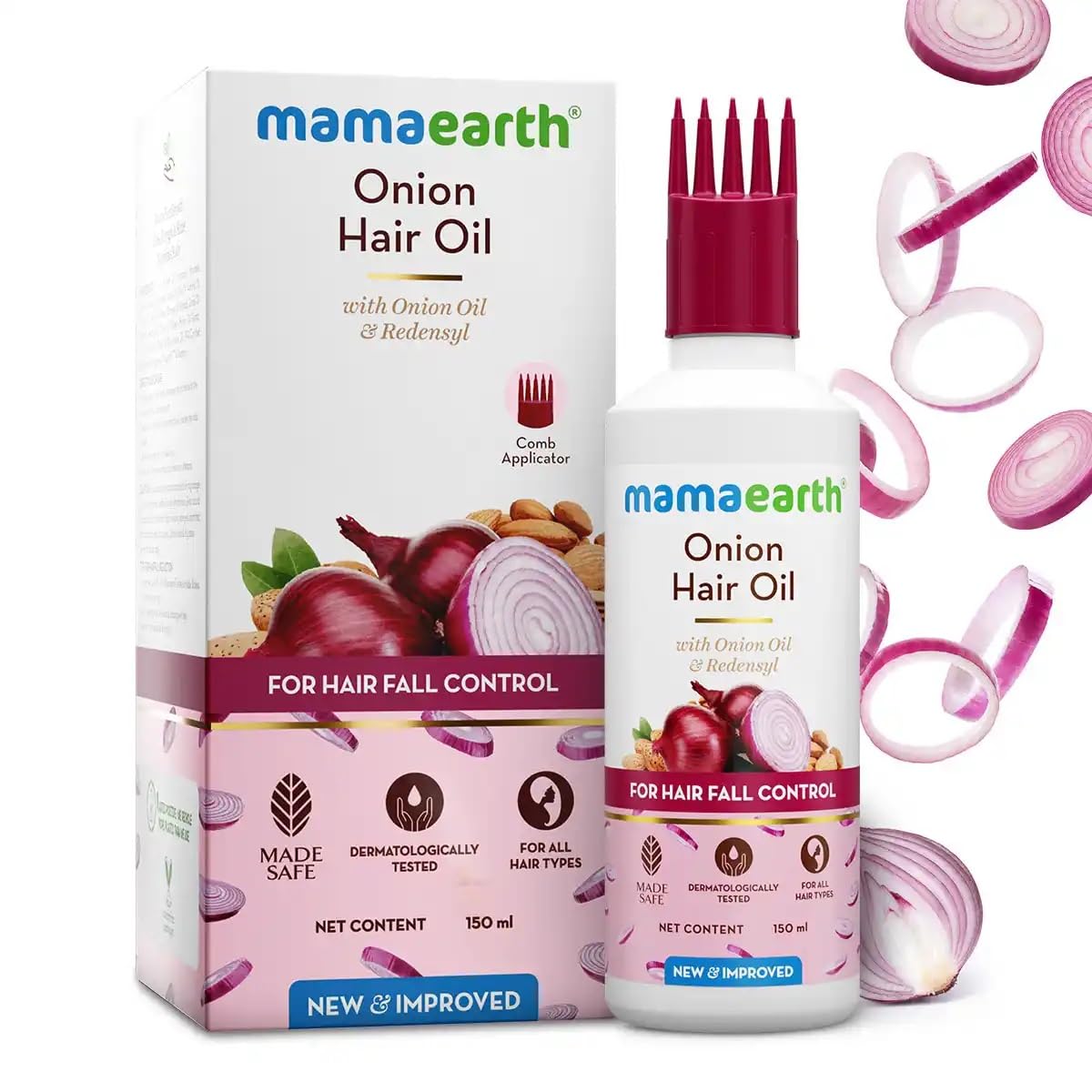 Mamaearth Onion Hair Oil for Men & Women with Onion & Redensyl, 150ml
