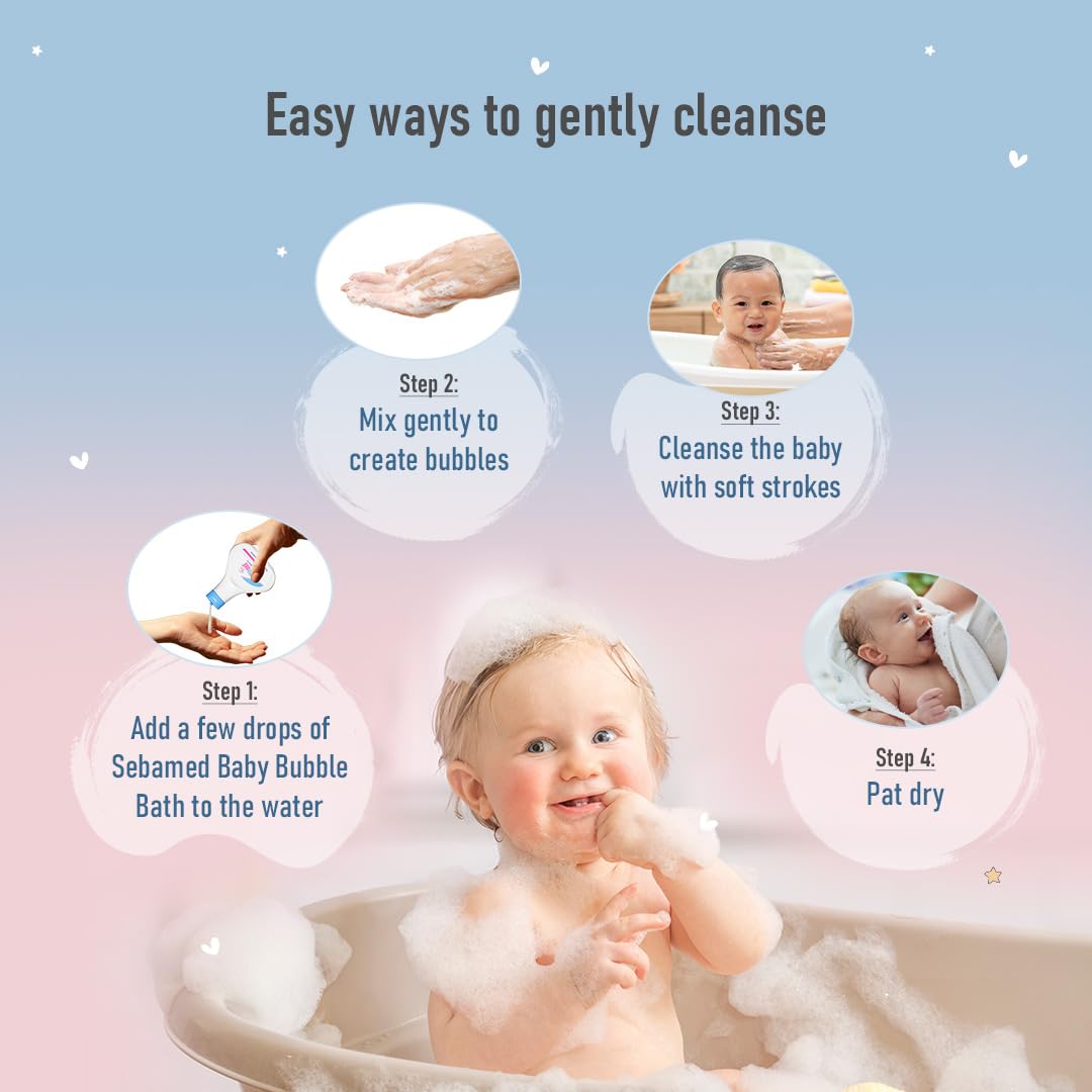 Sebamed Baby Bubble Bath|pH 5.5|With Chamomile|Soap Free|No Tears, 200ml Buy at Indicrest Image 5