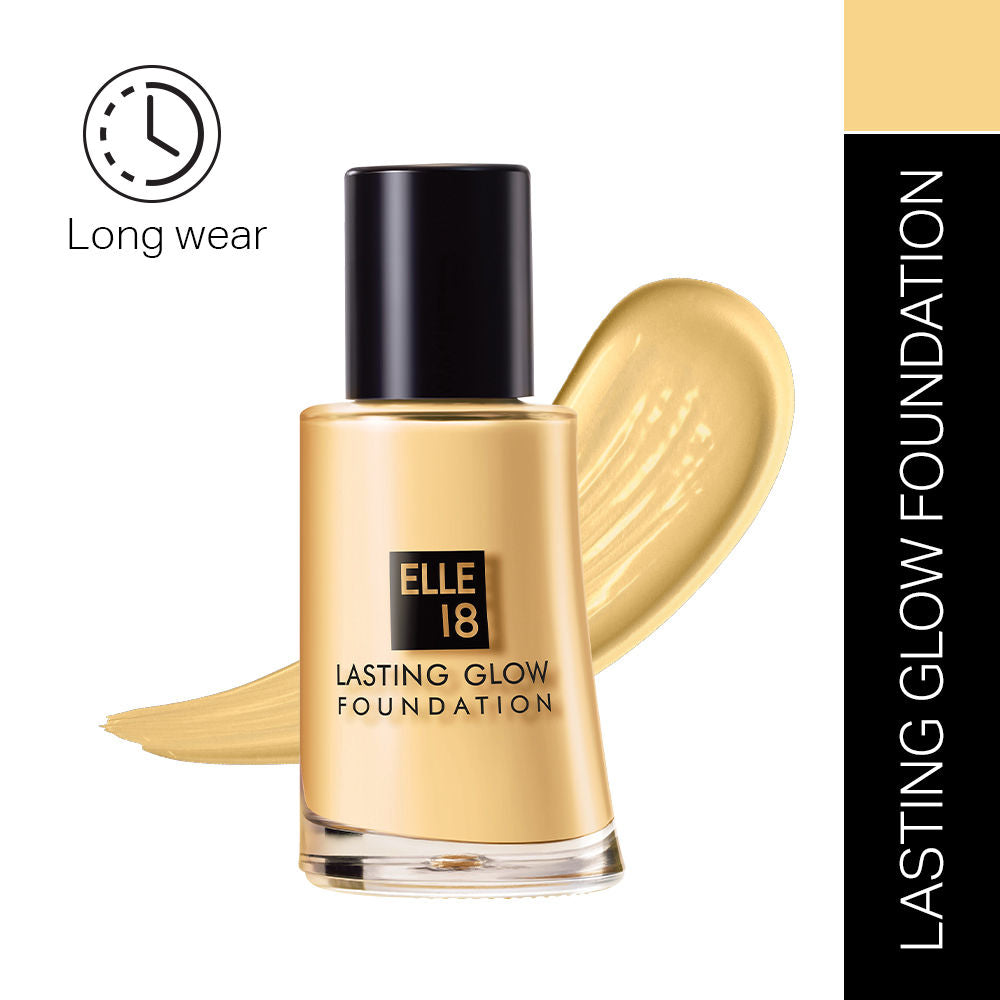 Elle 18 Lasting Glow Lightweight Foundation, Enriched With Vitamin E - 02 Marble, 27ml Buy at Indicrest