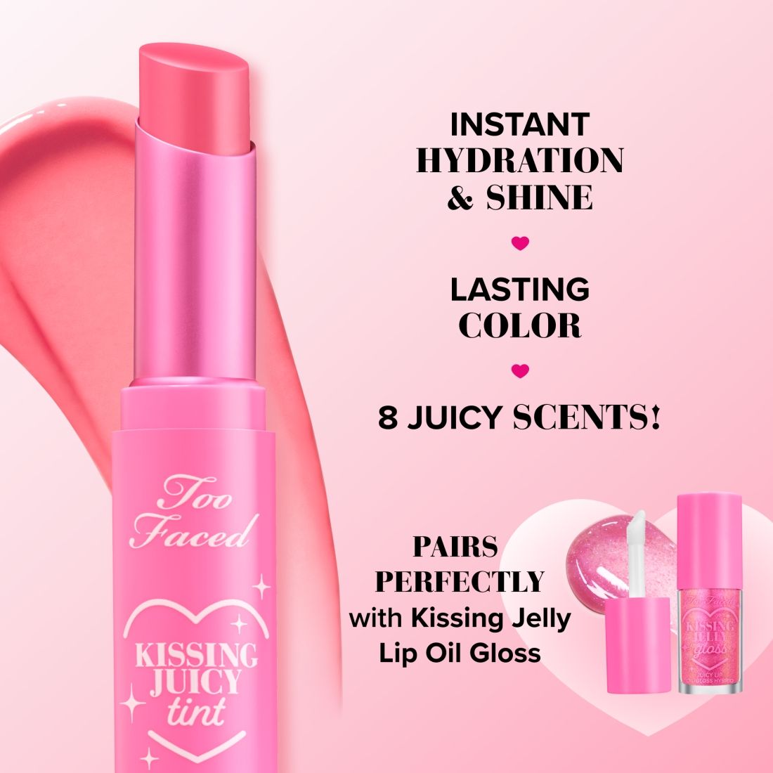 Too Faced Kissing Juicy Tint - Strawberry Frosting, 3g