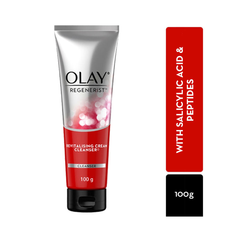Olay Regenerist Cleanser & Face Wash For Plump & Bouncy Skin With Hyaluronic Acid & Peptides, 100g Buy at Indicrest