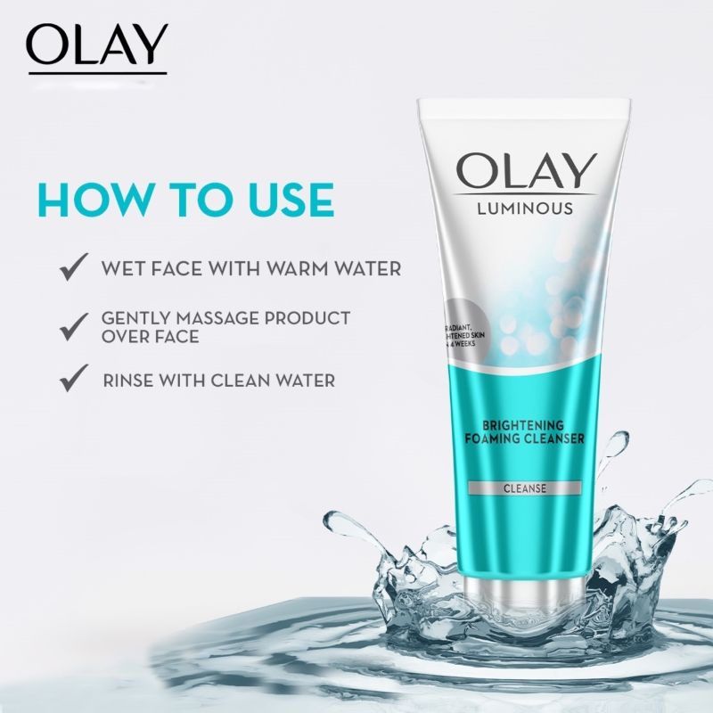 Olay Luminous Brightening Foaming Cleanser & Face Wash, Clear & Even Skin With Glycerin, 100g Buy at Indicrest Image 5