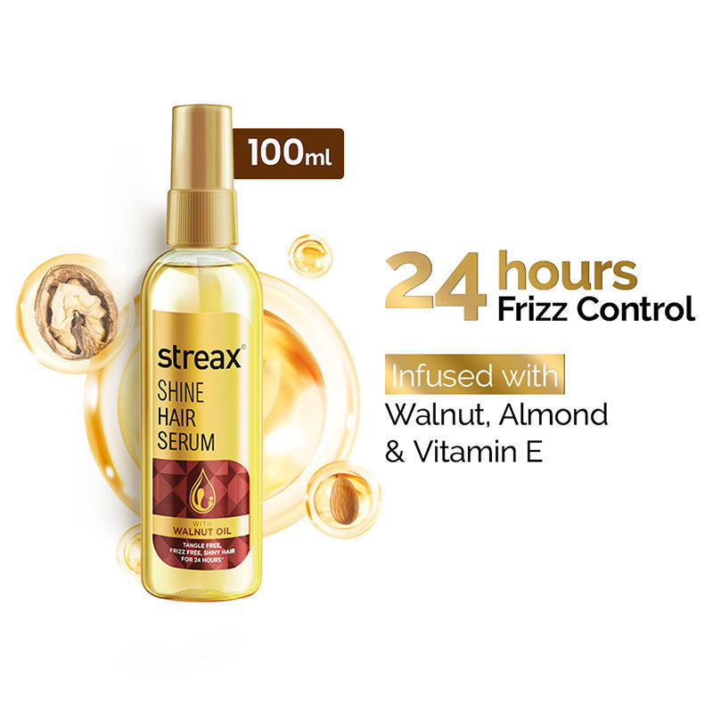 Streax Hair Serum With Walnut Oil For Dry & Frizzy Hair, 100ml Buy at Indicrest