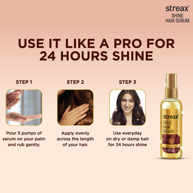 Streax Hair Serum With Walnut Oil For Dry & Frizzy Hair, 50ml Buy at Indicrest Image 5