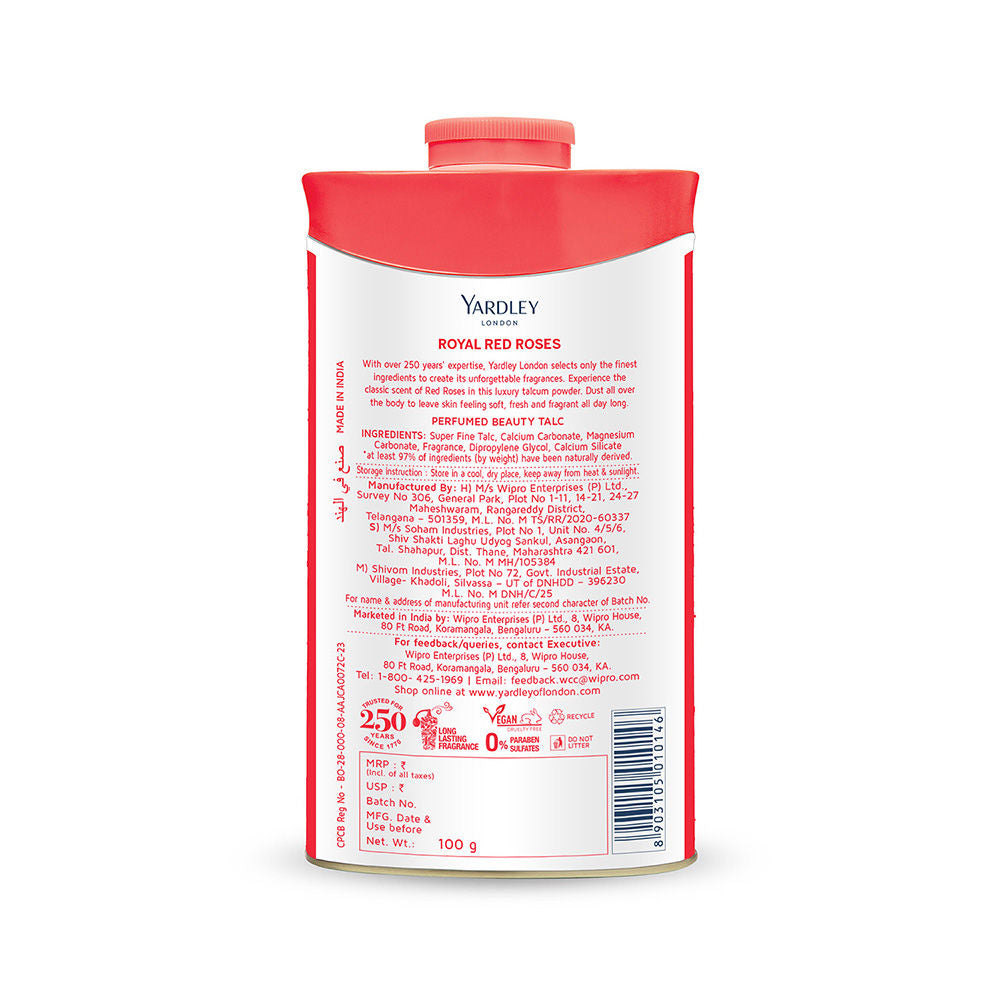 Yardley London Red Roses Talc, 100g Buy at Indicrest Image 4