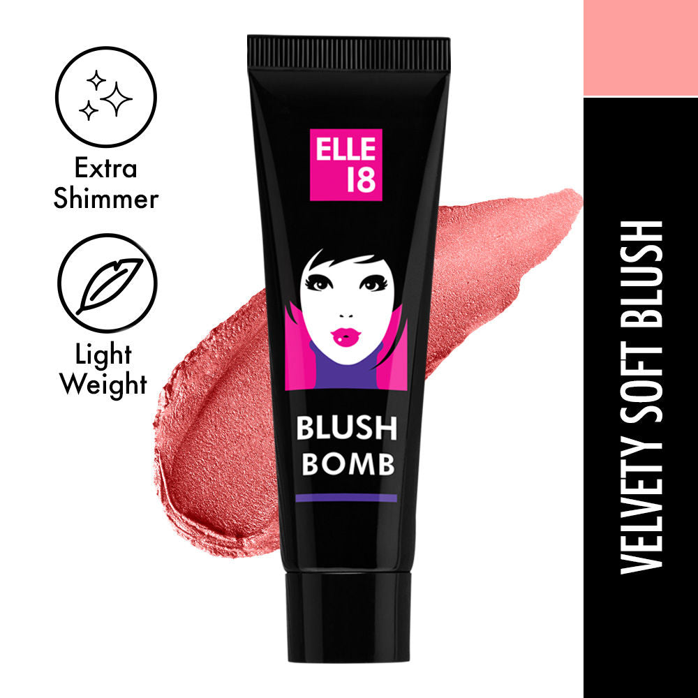 Elle 18 Blushbomb For Shimmery Tint and Velvety Texture - 01 Coral, 9ml Buy at Indicrest