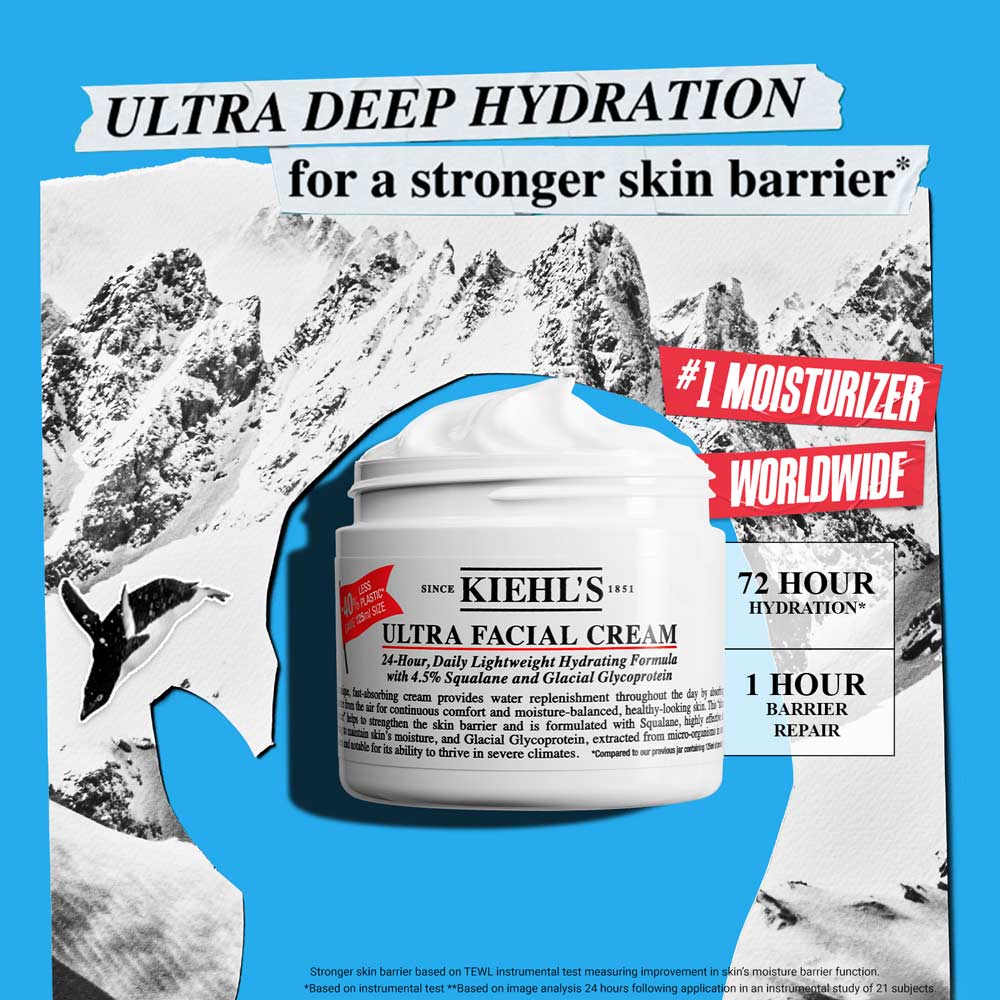 Kiehl's Ultra Facial Cream With 72 Hour Hydration - Moisturizer For Softer, Hydrated Skin, 28ml