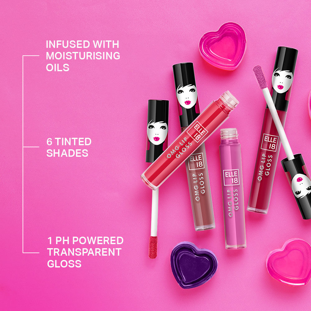 Elle 18 OMG Non sticky Tinted Lip Gloss With Jojoba Oil - Honeyed Hush, 2.5ml Buy at Indicrest Image 6