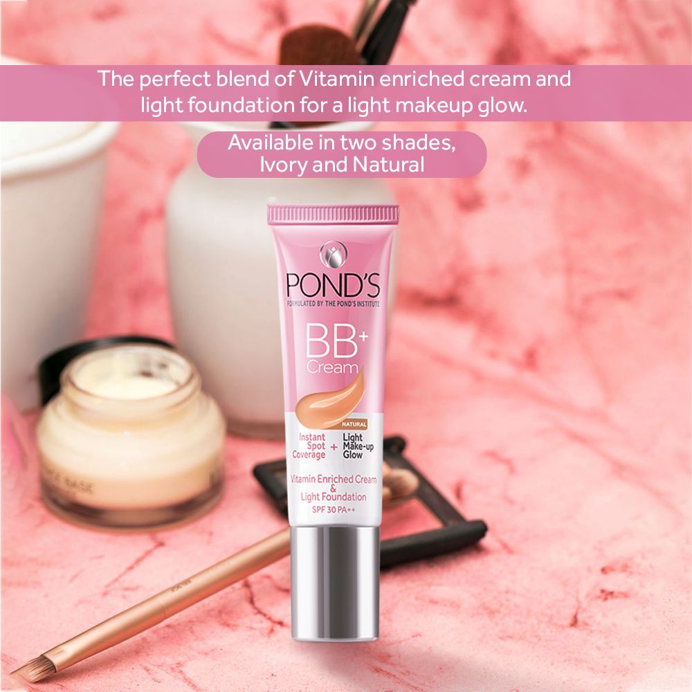 Pond’s Bb+ Cream Instant Spot Coverage + Light Make-up Glow Natural SPF 30 PA++ Natural, 9g Buy at Indicrest Image 14