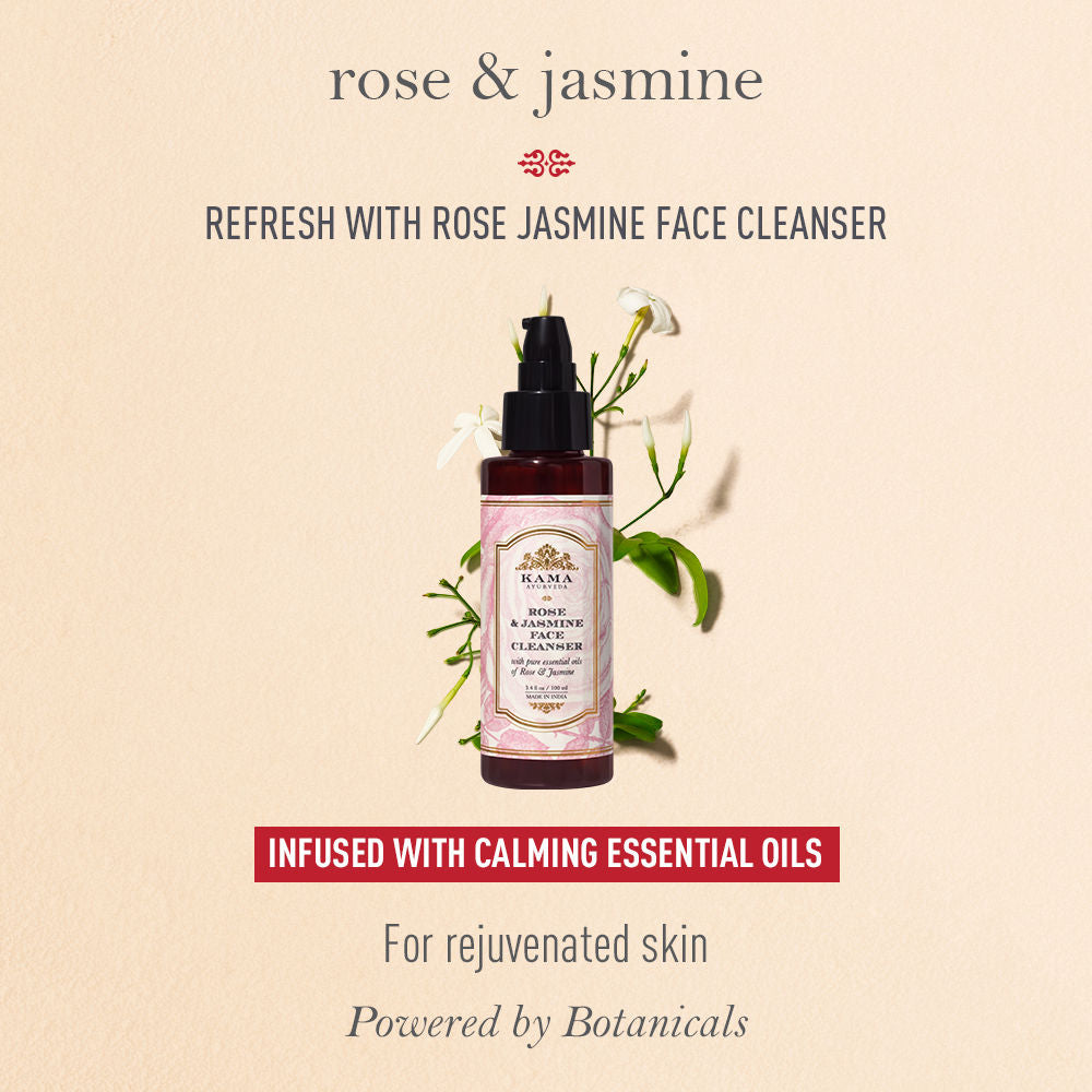 Kama Ayurveda Rose Jasmine Face Cleanser For Clear Skin- Gentle & Hydrating Face Wash, 50ml