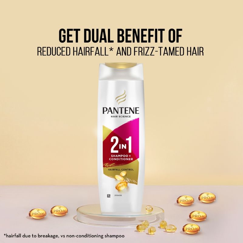 Pantene 2 In 1 Hairfall Control Shampoo + Conditioner, 180ml Buy at Indicrest Image 4