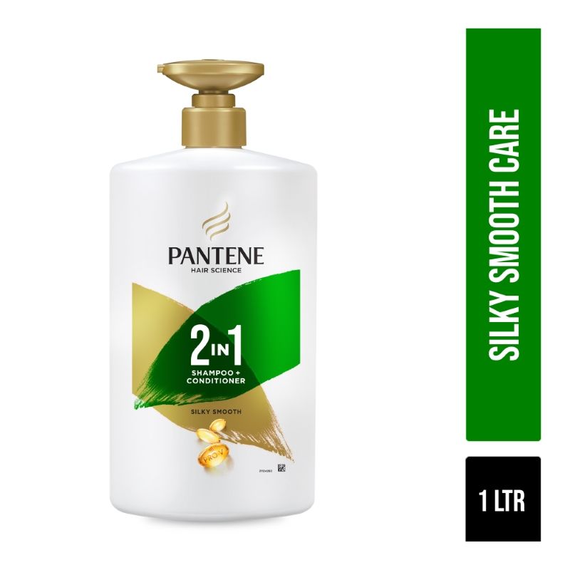 Pantene 2 In 1 Silky Smooth Care Shampoo + Conditioner, 1 Litre Buy at Indicrest
