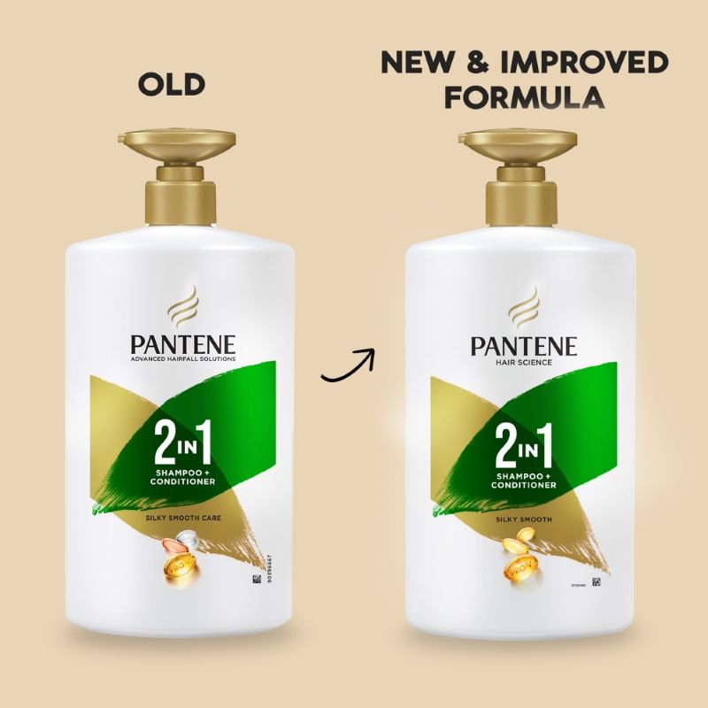 Pantene 2 In 1 Silky Smooth Care Shampoo + Conditioner, 1 Litre Buy at Indicrest Image 3