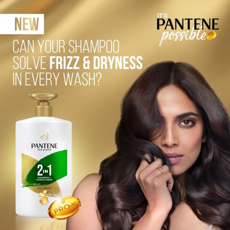Pantene 2 In 1 Silky Smooth Care Shampoo + Conditioner, 1 Litre Buy at Indicrest Image 5