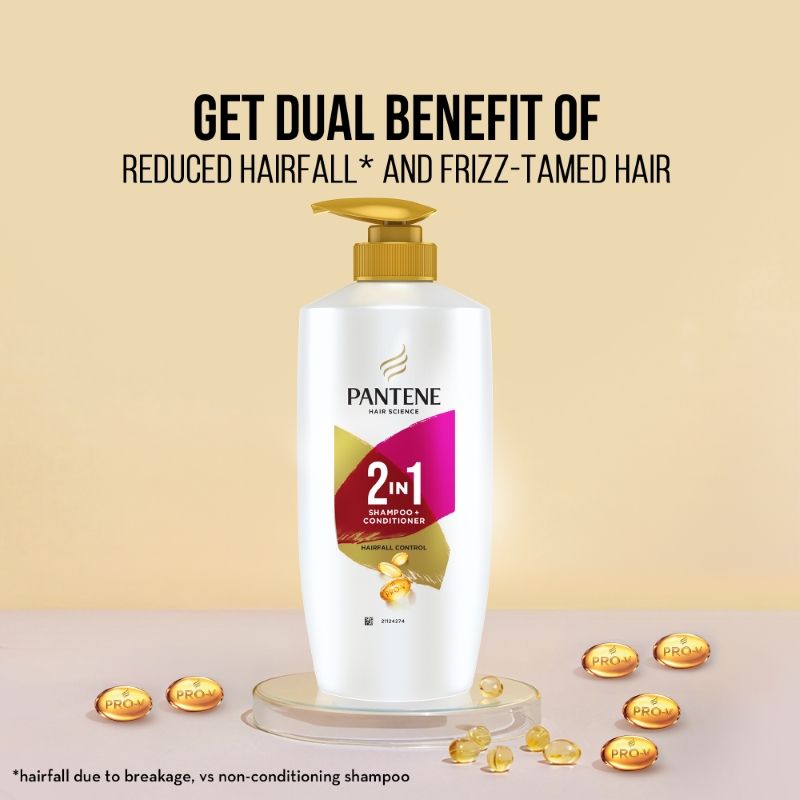 Pantene 2 In 1 Hairfall Control Shampoo + Conditioner, 650ml Buy at Indicrest Image 4
