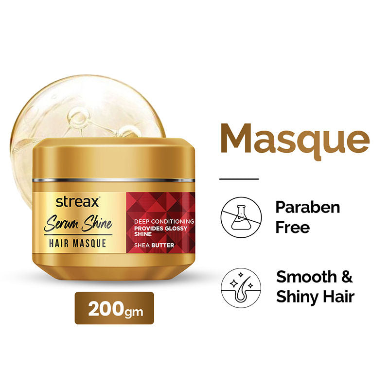 Streax Serum Shine Paraben Free Mask For Dull, Dry & Frizzy Hair, 200g Buy at Indicrest