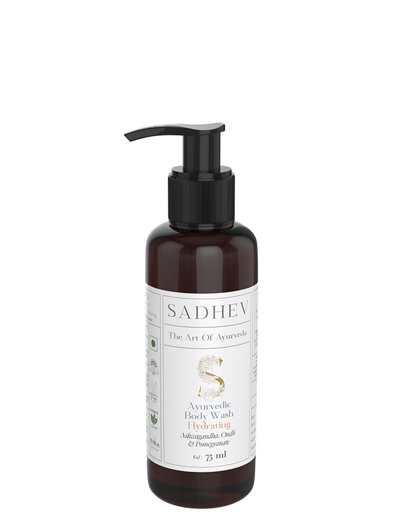 SADHEV Ayurvedic Ashwagandha, Oudh & Pomegrate Hydrating Body Wash, 75ml
