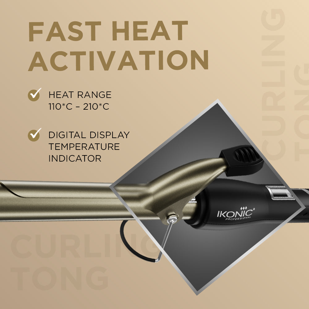 Ikonic Professional Curling Tong Hair Curler, Size 32