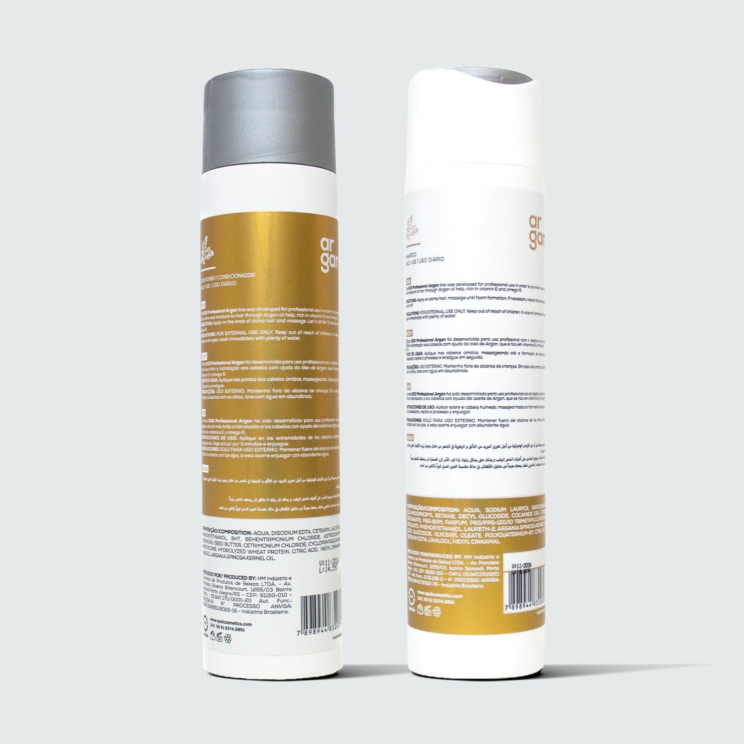QOD Argan Oil Shampoo and Conditioner, 300ml - Combo