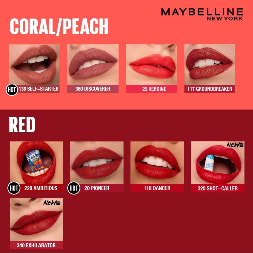 Maybelline New York Super Stay Matte Ink Liquid Lipstick, Lasts Up to 16 Hours - 135 Globe Trotter, 5ml Buy at Indicrest Image 10