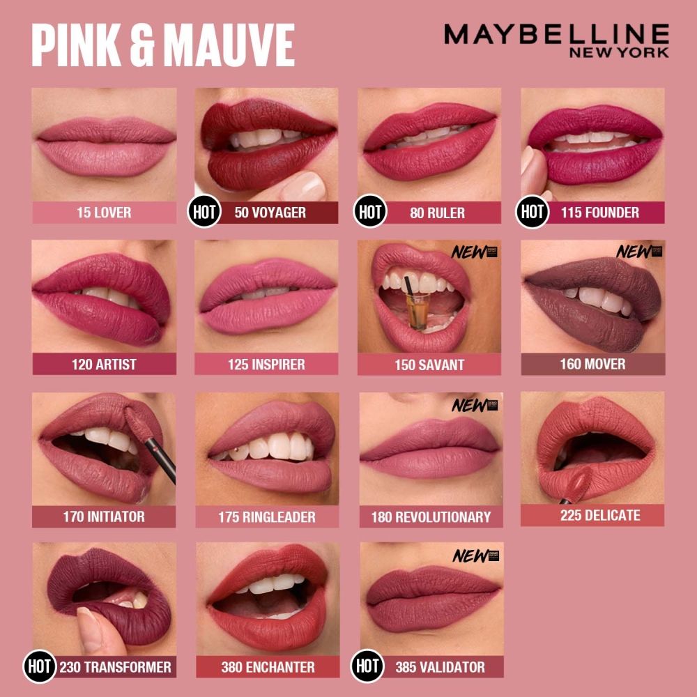 Maybelline New York Super Stay Matte Ink Liquid Lipstick, Lasts Up to 16 Hours - 135 Globe Trotter, 5ml Buy at Indicrest Image 11