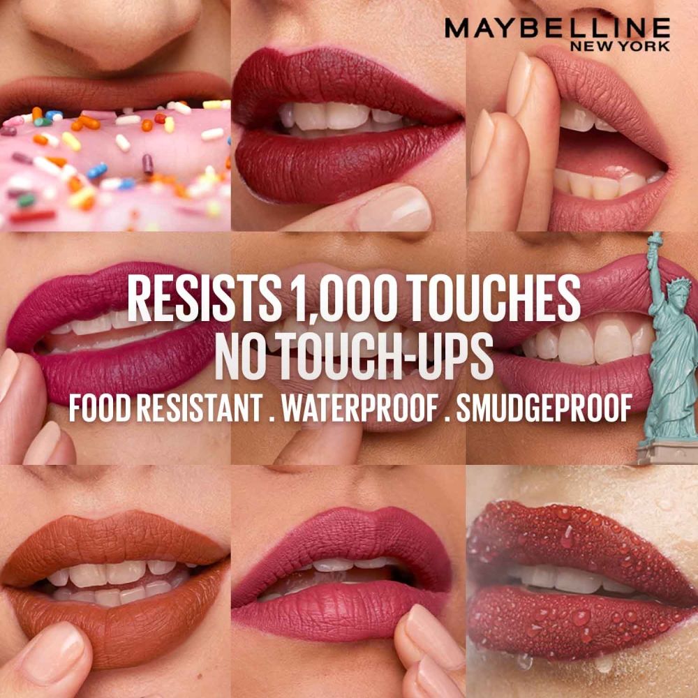 Maybelline New York Super Stay Matte Ink Liquid Lipstick, Lasts Up to 16 Hours - 135 Globe Trotter, 5ml Buy at Indicrest Image 4