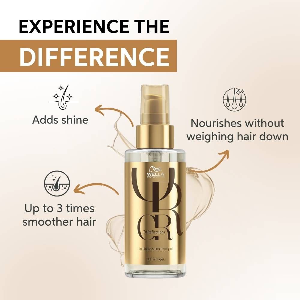 Wella Professionals Oil Reflections Luminous Smoothening Hair Oil with Camellia Oil For Frizz-Free Hair, 100ml Buy at Indicrest Image 2