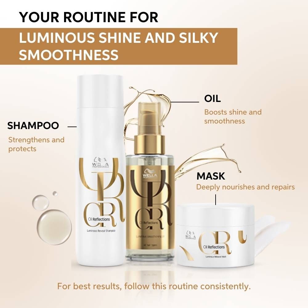 Wella Professionals Oil Reflections Luminous Smoothening Hair Oil with Camellia Oil For Frizz-Free Hair, 100ml Buy at Indicrest Image 7
