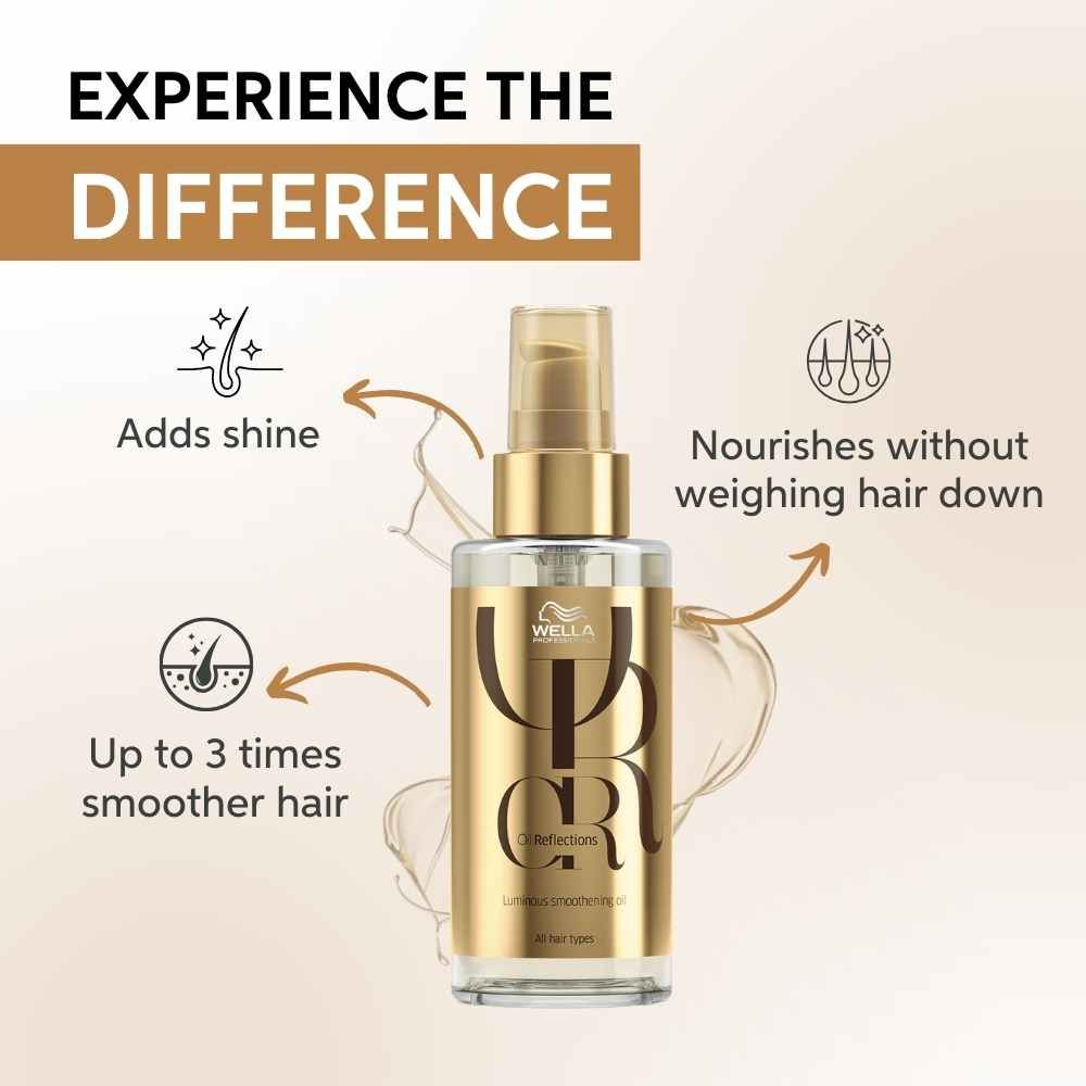 Wella Professionals Oil Reflections Luminous Smoothening Hair Oil With Camellia Oil For Frizz-Free Hair, 30ml Buy at Indicrest Image 2