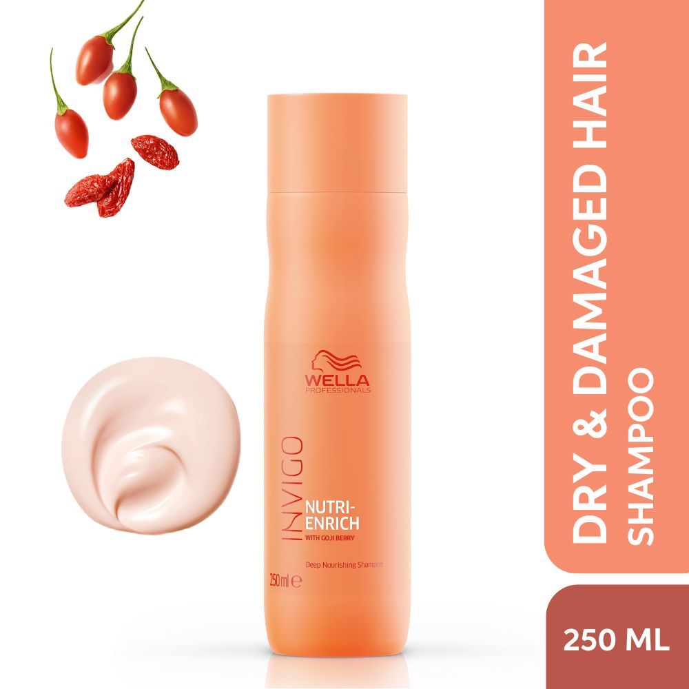 Wella Professionals Invigo Nutri Enrich Shampoo For Dry, Frizzy & Damaged Hair With Goji Berry, 250ml Buy at Indicrest