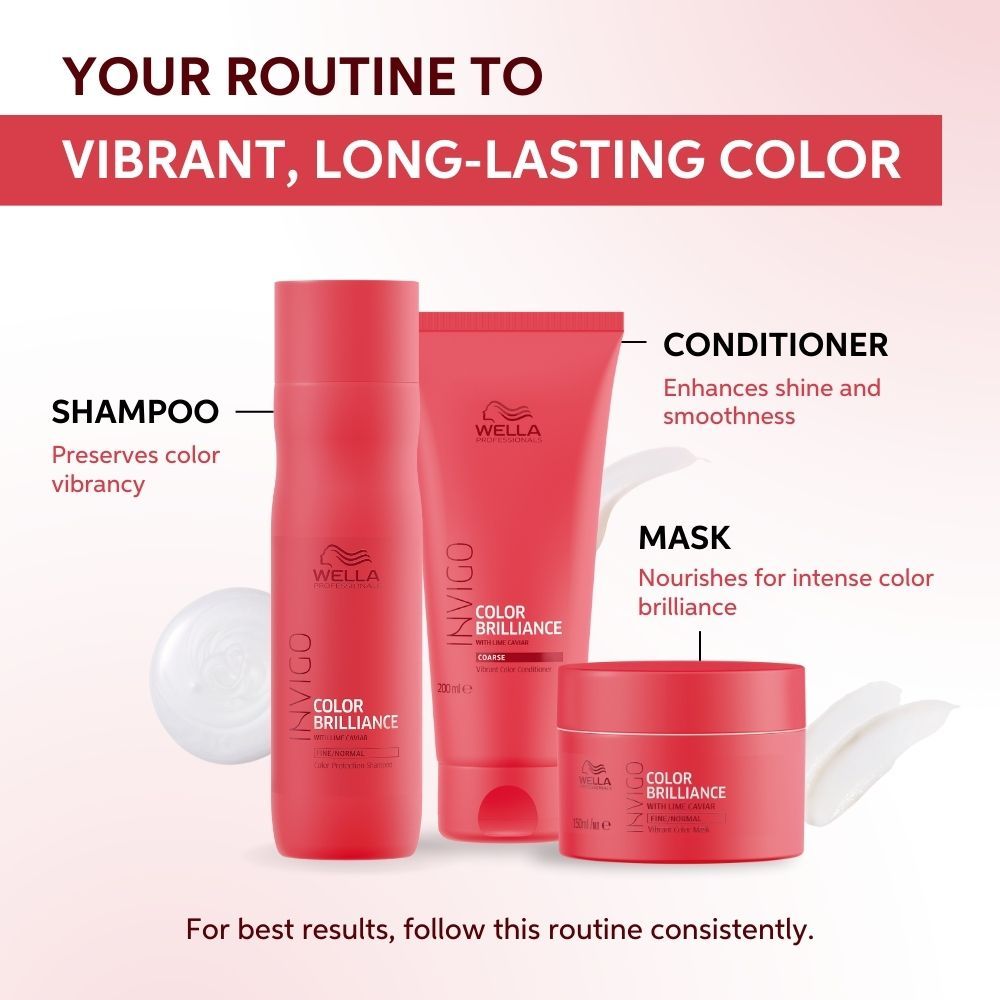 Wella Professionals Invigo Color Brilliance Hair Mask for Vibrant, Long-Lasting Color with Lime Caviar, 150ml Buy at Indicrest Image 7